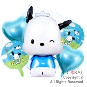 SET DE GLOBOS METALIZADO POCHACCO 5 UNIDADES X 1